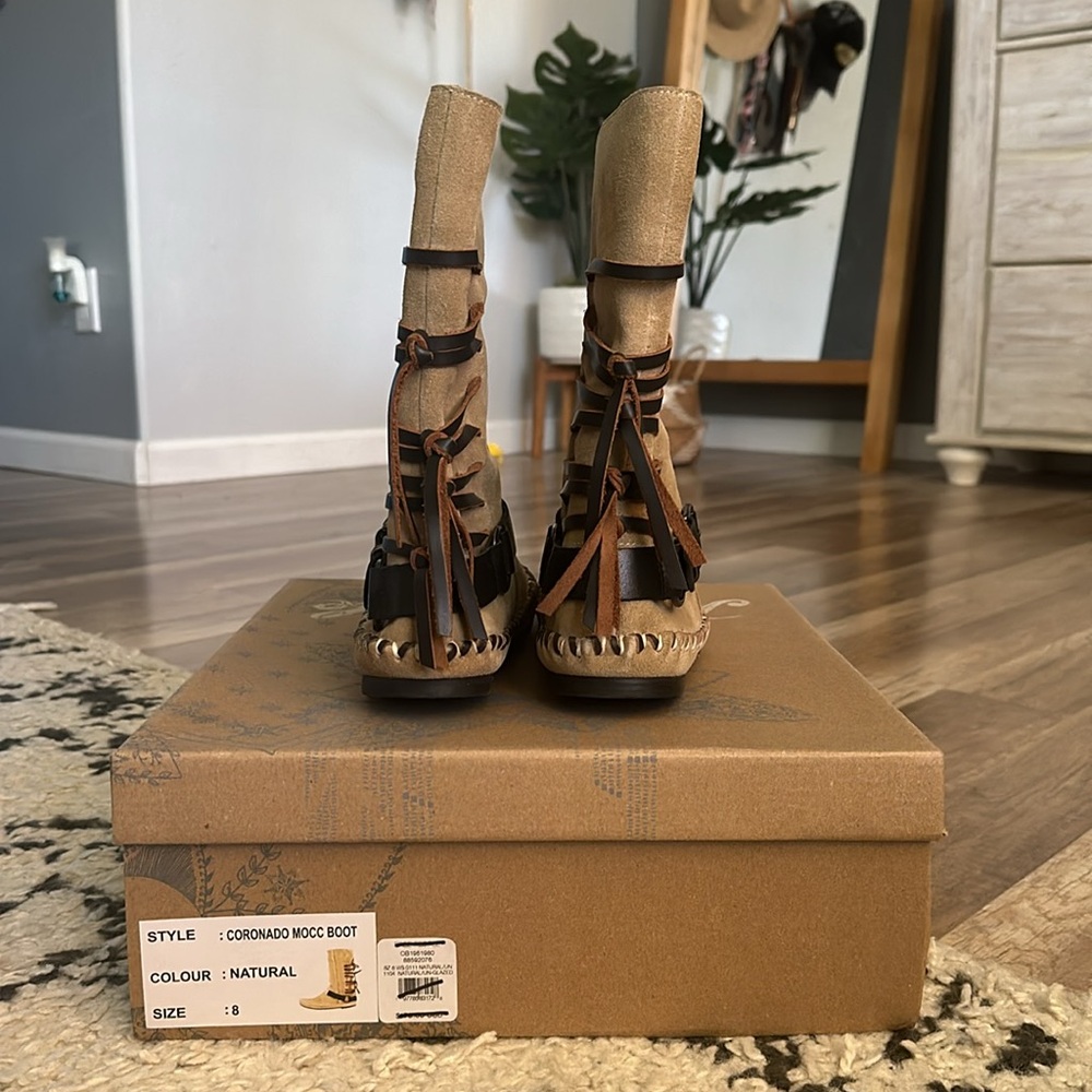 NEW! Free People Coronado Mocc Lace Up Buckle Moccasin Boots size 8 - Picture 5 of 8